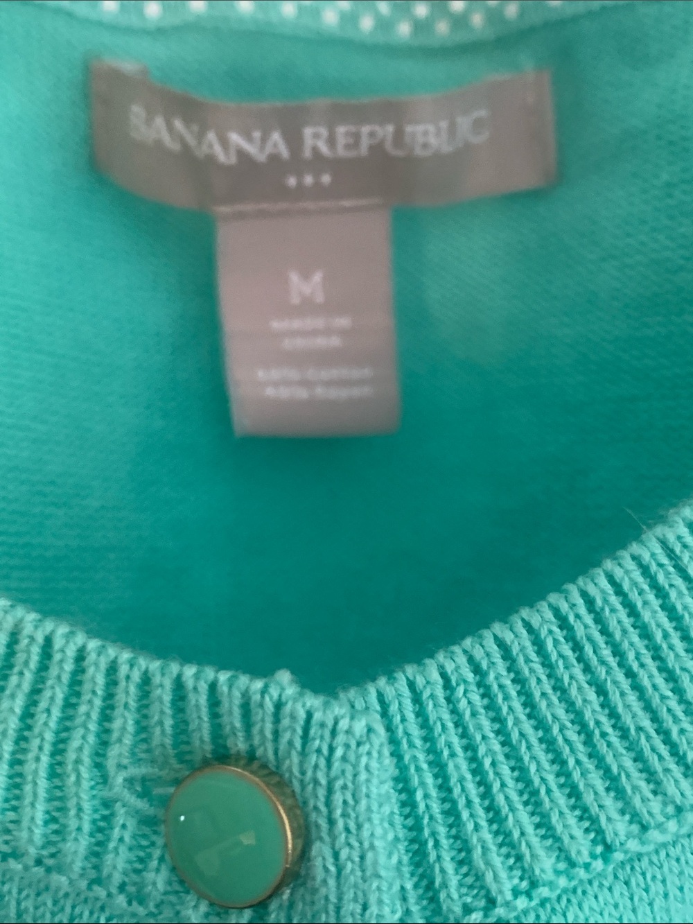 Lightweight Teal and navy Crewneck Cardigan Sweaters - Ladies - Picture 5 of 5